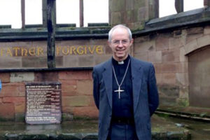 The Archbishop of Canterbury, Justin Welby, filmed his 2017 New Year Message in the ruins of the old Coventry Cathedral – destroyed in a Luftwaffe World War II bombing raid on the city involving 515 German bombers on 14 November 1940